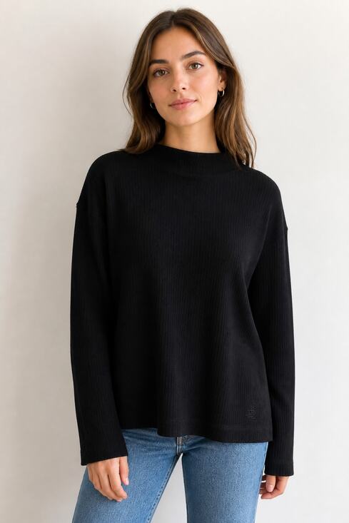 Lauren Ralph Lauren Sweaters - Lauren Ralph Lauren Black Ribbed Cotton Sweater 3X